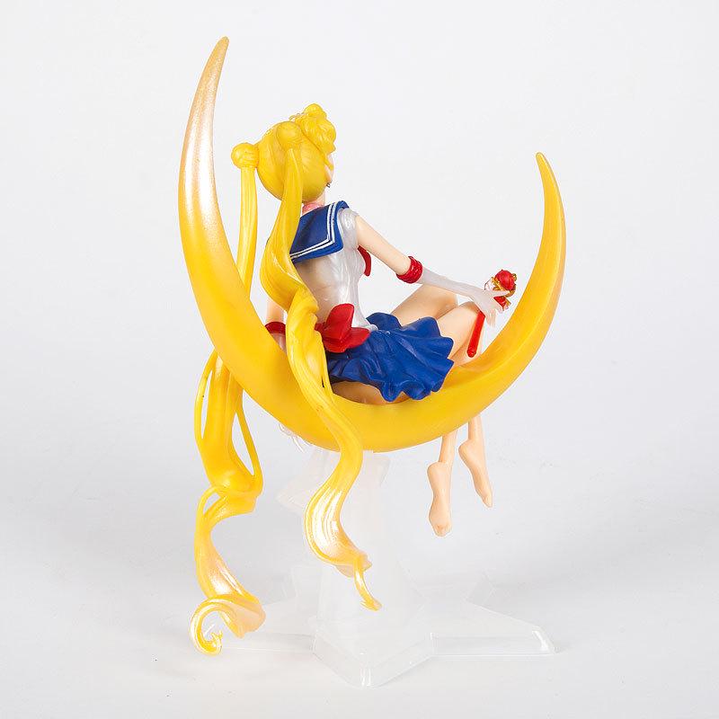 Crescent Moon Pretty Girl Cake Topper with Moon Base - Large Size Soldier Figurine