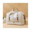 (Beige) 1PC Lightweight Argyle Pattern Luggage Bag, Large Capacity Travel Duffle Bag, Portable Overnight Bag