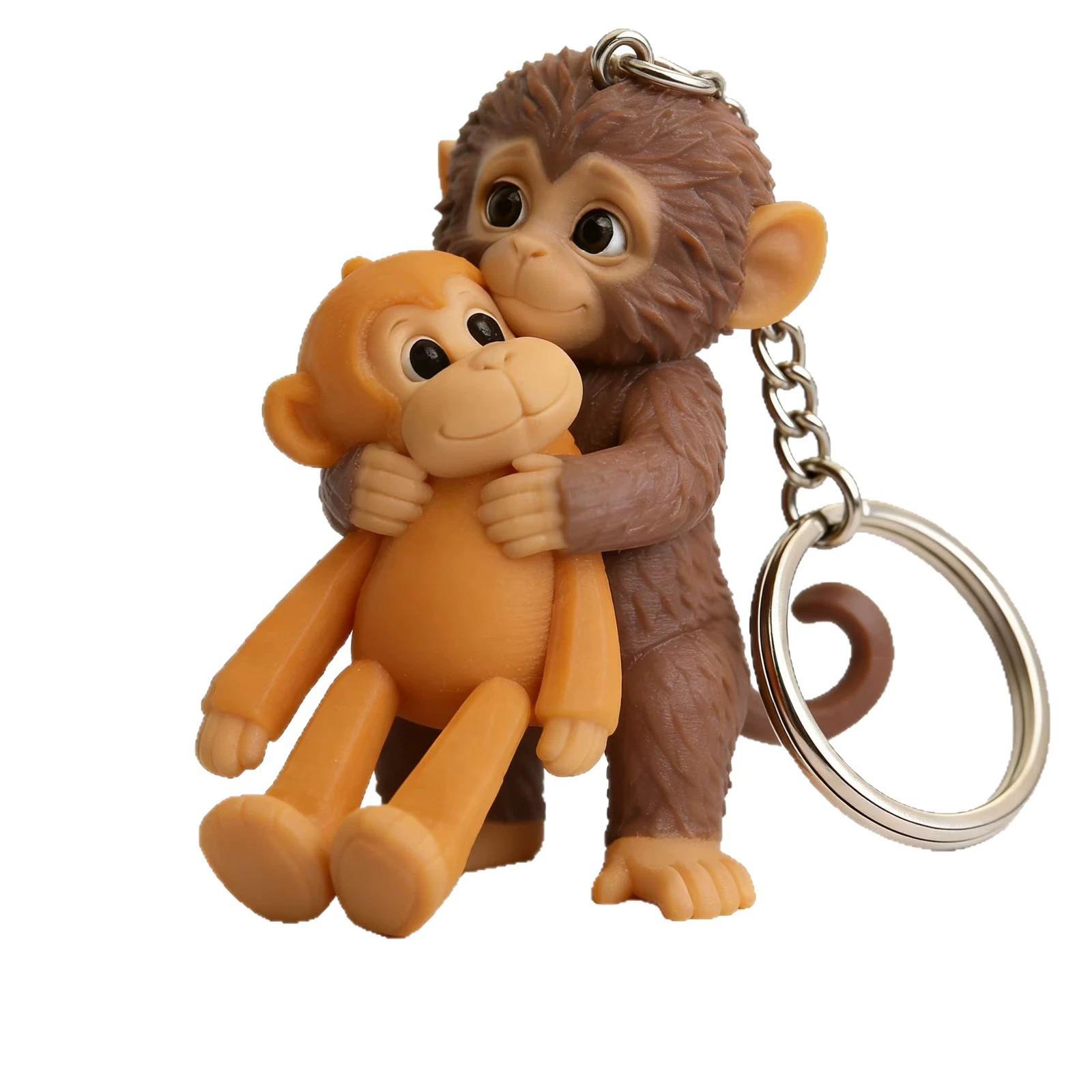 

3D Printed Monkey Keychain with Detailed Sculpted Design Durable Material and Functional Metal Ring for Easy Attachment to Keys or Bags One Size