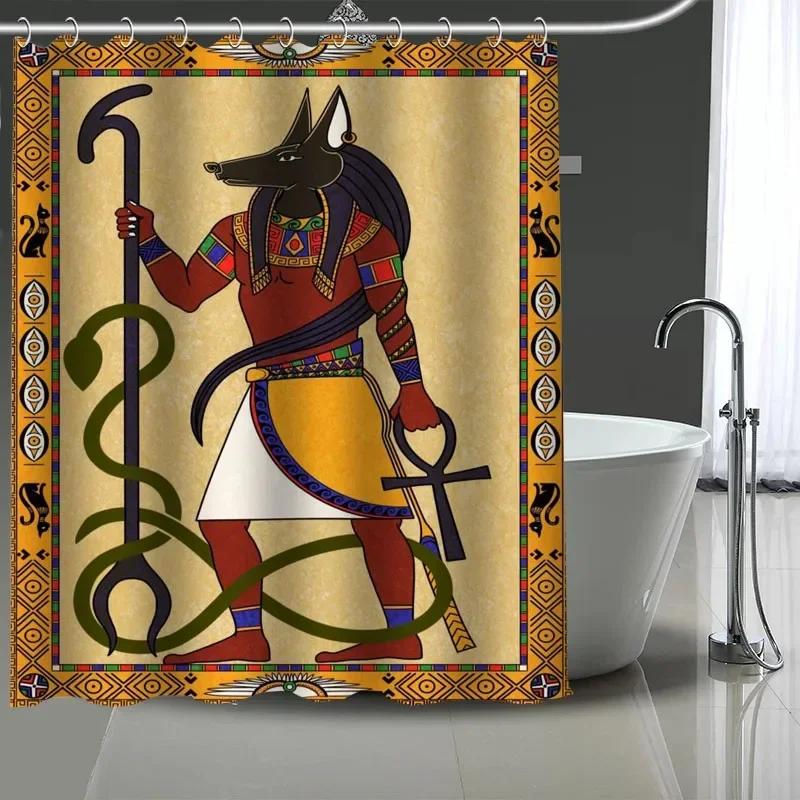 

Egyptian Anubis Egyptian Culture Large Shower Curtain, Waterproof Polyester Fabric With 12 Hooks, Home Decor W60H190(CM)-1 Pcs