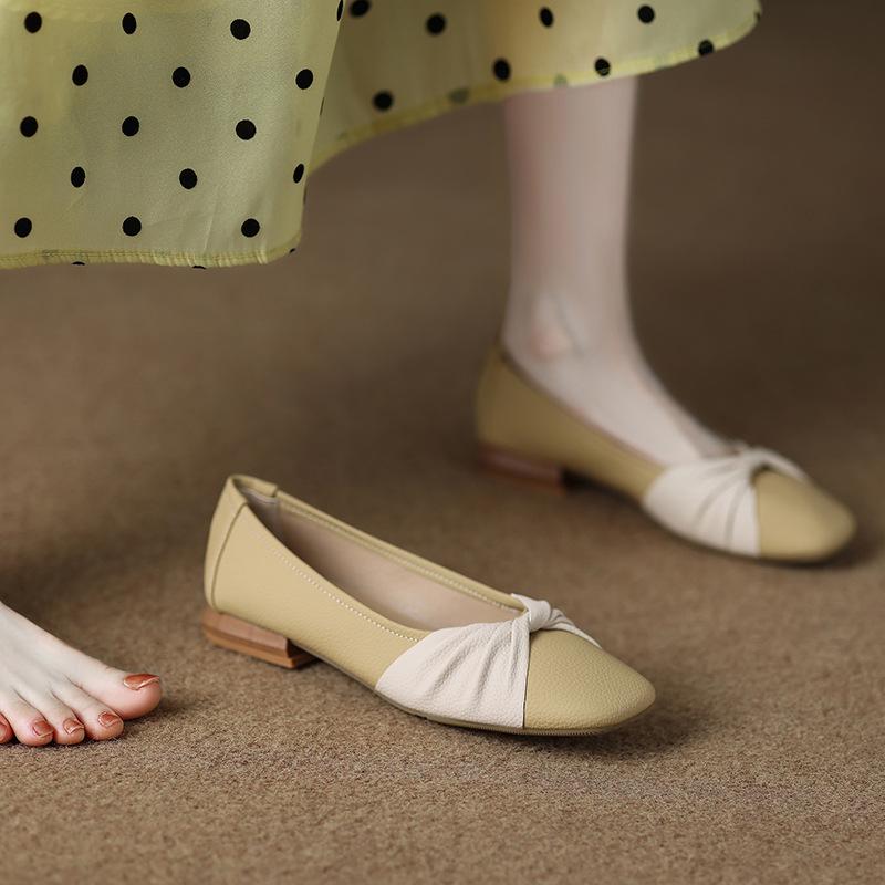 81260-4 flat-soled single shoes women's autumn 2025 new super soft shallow mouth Doudou shoes with skirt single shoes