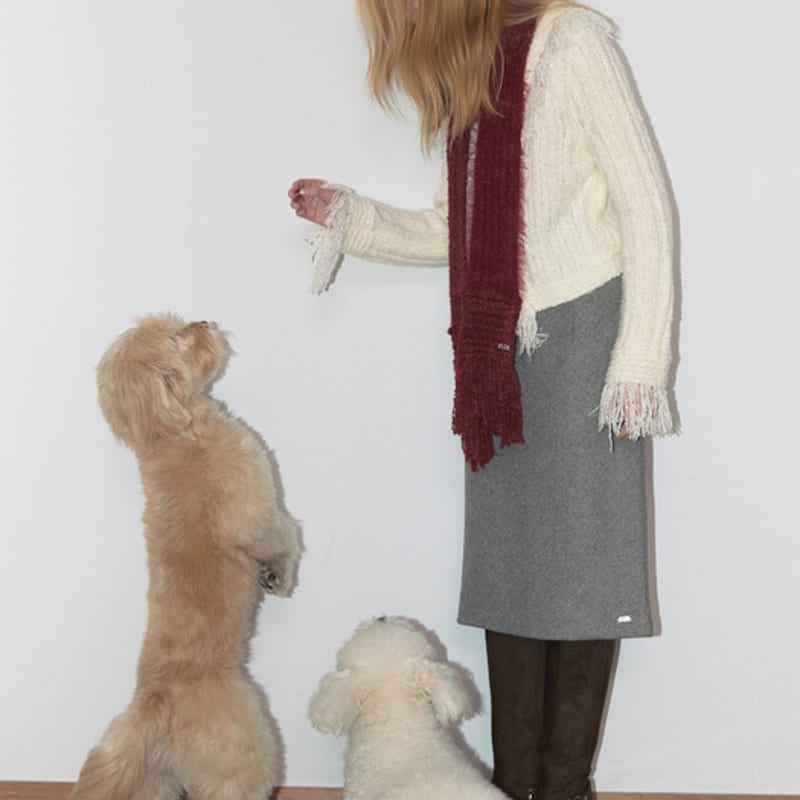 ASURA TASSEL MIX MUFFLER (RED)