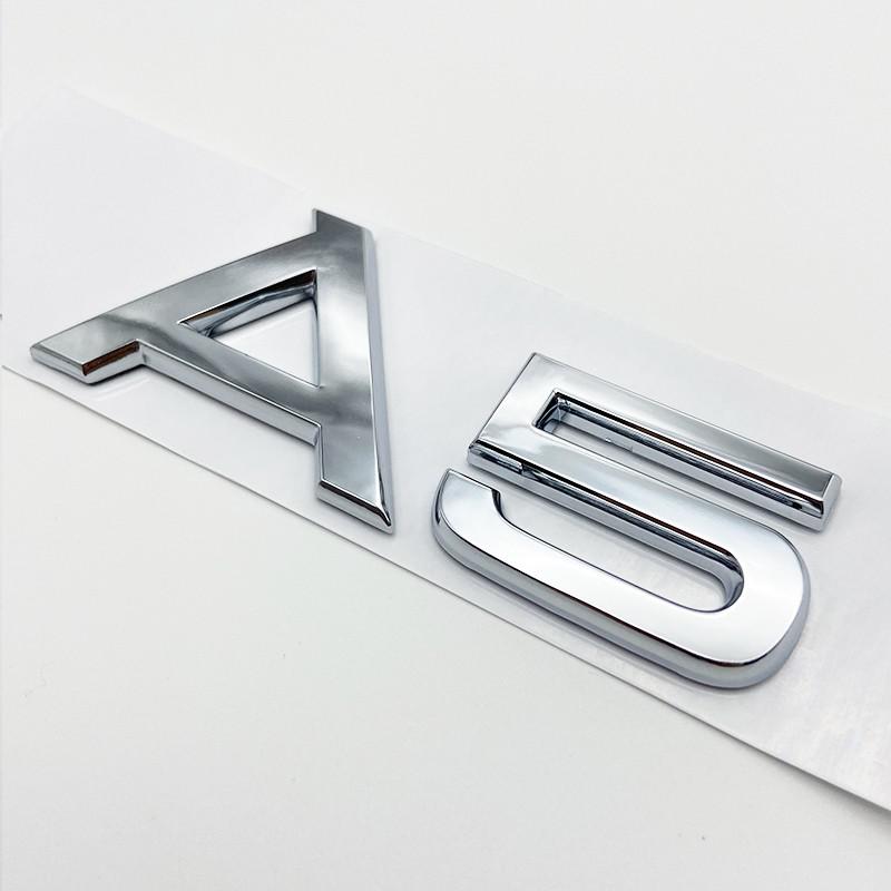 3D Chrome Glossy Black ABS TDI TFSI Car Rear Emblem Sticker for S A1 A3 A4 A5 A6 A6L A7 A8 S3 S6 Q3 Q5 Q7 TT S RS