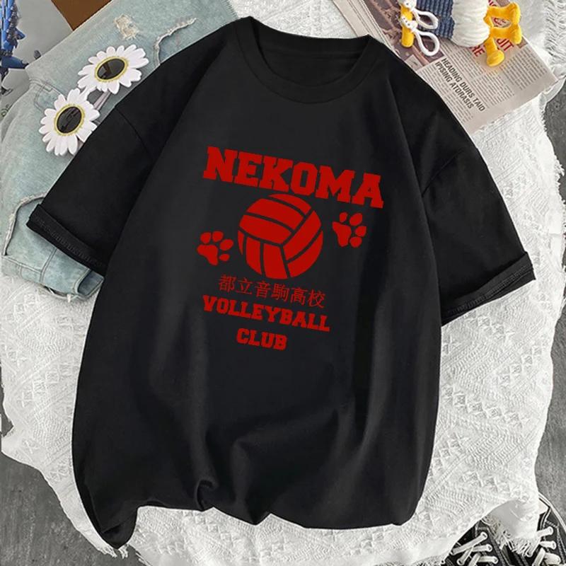 

Хайкью Волейбол Принт Дышащая Футболка Женская Спорт Хип-Хоп Повседневная Одежда с Коротким Рукавом Лето Харадзюку Мягкая Уличная Одежда S