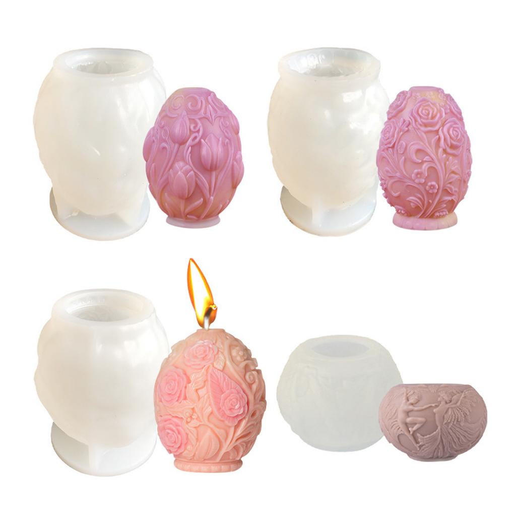 Tulip Egg Shaped Candle Mould Silicone Molds Ornament Molds Castings Molds Easter Plasters Molds Craft Supplies