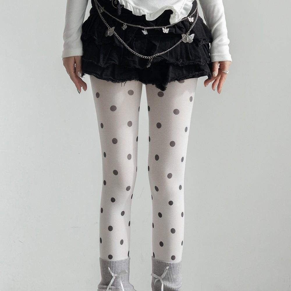 Bunte Polka Dot Strümpfe Elastische Y2K Retro Seidenstrümpfe Strumpfhosen Großer Punkt Strumpfhosen Party