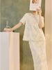 Elegant Sequin Embellished Chinese-Style Women's Shirt and Skirt Set – Spring/Summer Collection