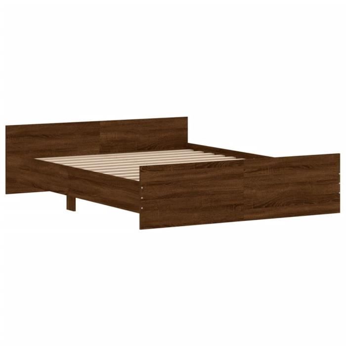 VidaXL Bed Frames Headboard and Footboard Brown Oak 140x200 Cm 3203753