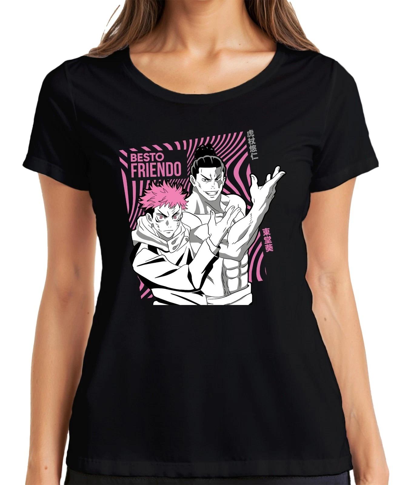 Jujutsu Kaisen BESTO FRIENDO Yuji Itadori Aoi Todo Geschenk Anime Damen T-Shirt XL