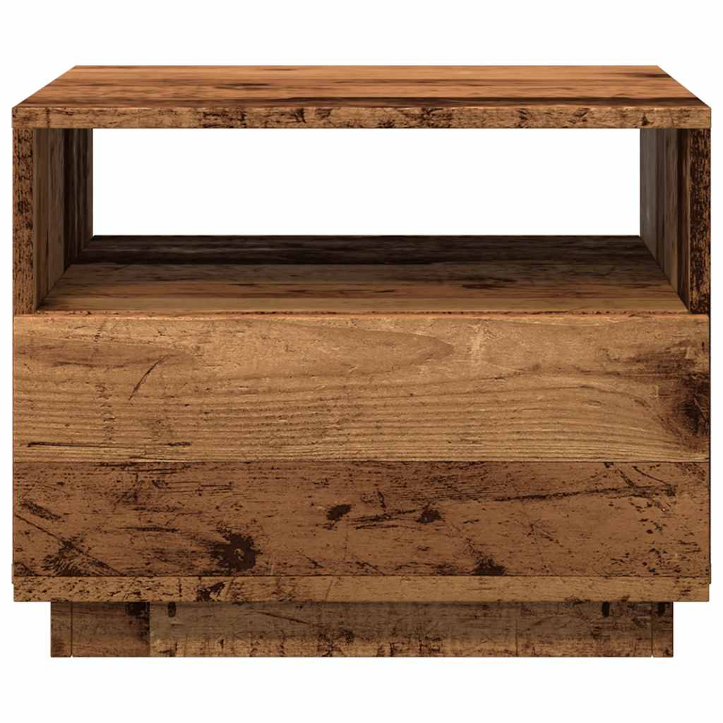 Vidaxl Coffee Table With LED Lighting, Old Wood, 50X49X40 Cm