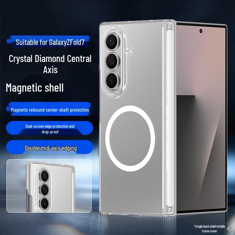 

Samsung Z Fold7 Clear Magnetic Hinge Protection Phone Case