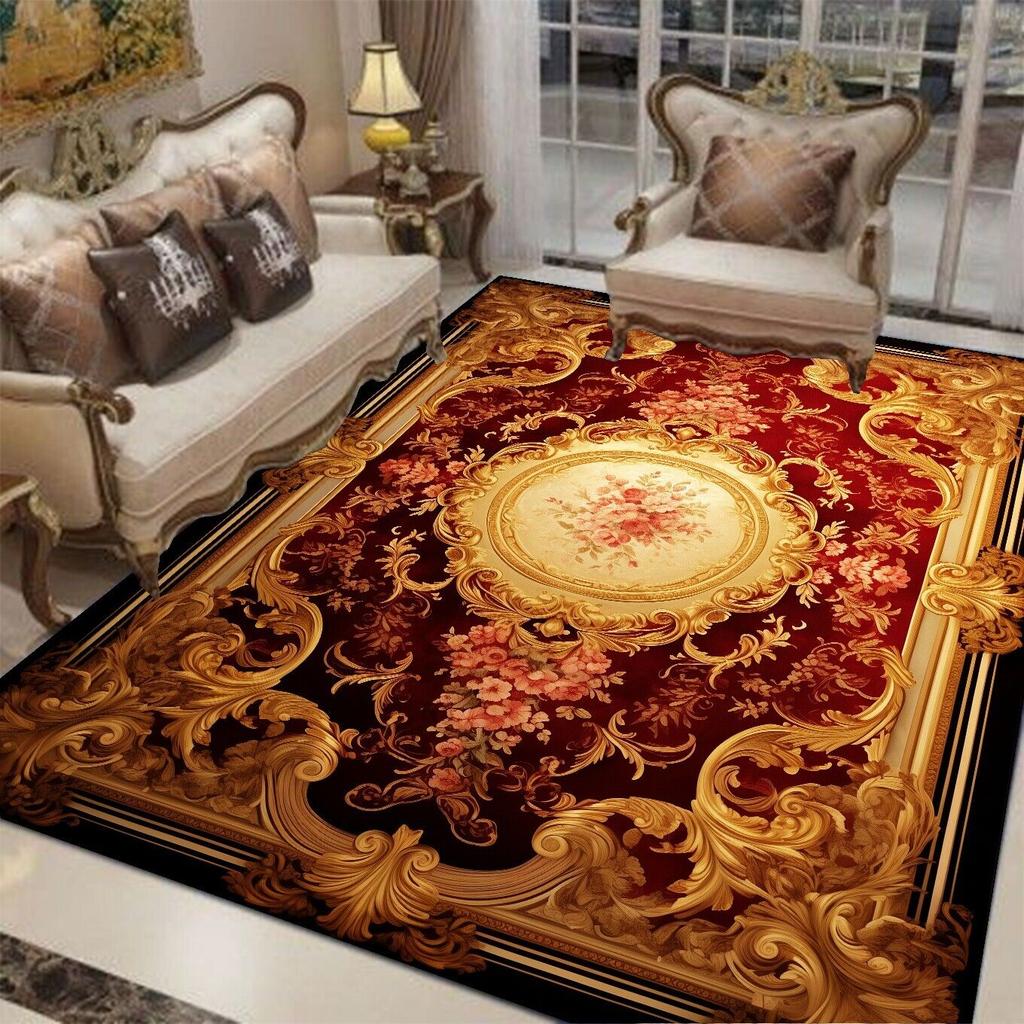 European Luxury Home Decorative Carpets for Living Room Classical Large Area Rug for Bedroom Easy Cleaning Hall Table Mat Carpet