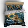 Vintage Schip Avontuur Decor Zacht Comfortabel Dekbedovertrek Beddengoed Set Inbegrepen 1*Dekbedovertrek & 2*Kussenslopen cadeau
