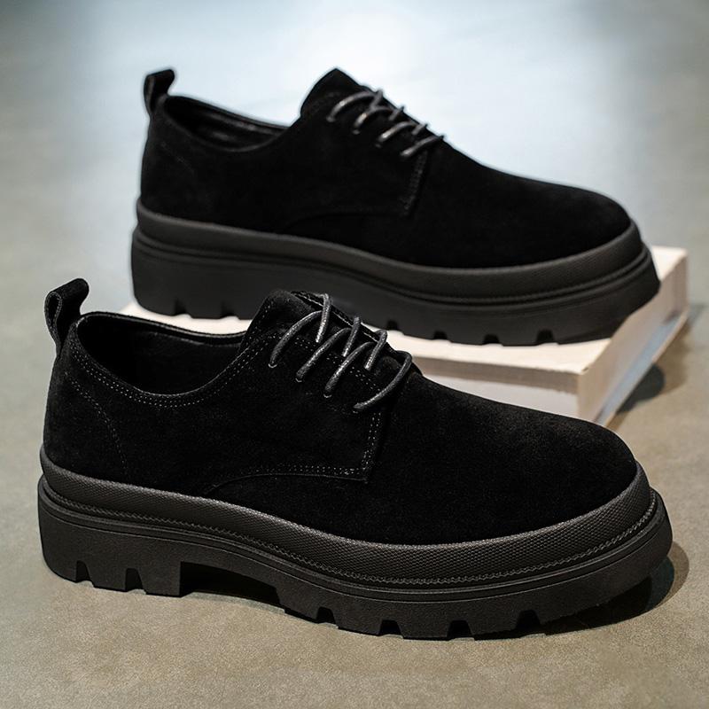 

Мужские туфли на толстой подошве в стиле business casual - модные, универсальные и простые мужские классические туфли 38 чёрный