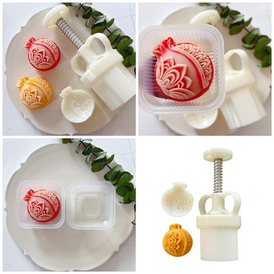 Molde em forma de romã 3D Molde prático prensado à mão para biscoitos de confeitaria chinesa Molde de sobremesa para entusiastas de panificação