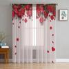 Flowers Butterfly Rose Tulle Sheer Curtains for Living Room Decoration Window Curtain for Bedroom Kitchen Voile Organza Drapes