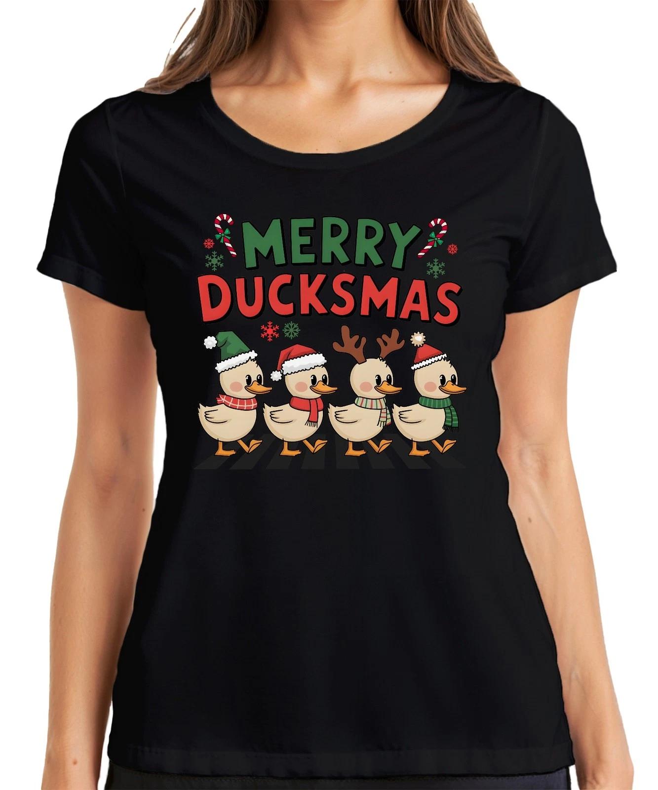 Merry Duckmas Enten Geweih - Weihnachten Xmas Christmas Damen T-Shirt XL