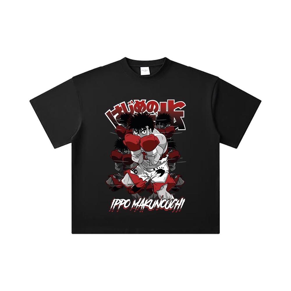 260 GSM Double Yarn 32 Count 100% Cotton Hajime no Ippo V11 Ippo Print Unisex Heavy Cotton T Shirt