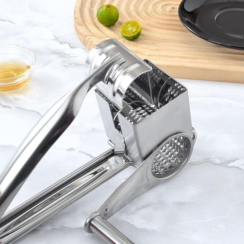 Stainless Steel Hand-Crank Rotary Cheese Grater & Creative Kitchen Plane Shredder