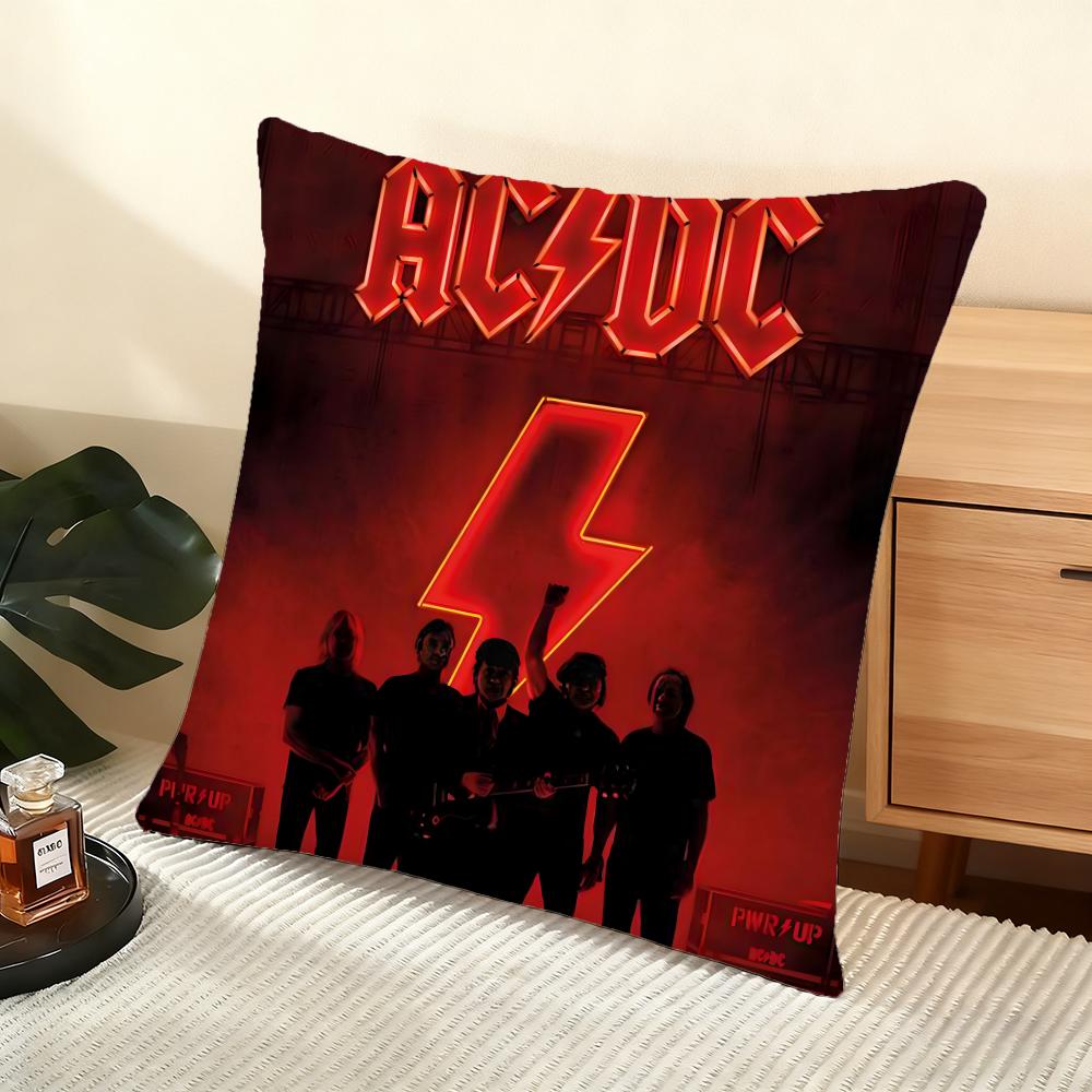 Kuddfodral Silkeslen Kort Plysch Hemmasoffa Kuddfodral - Dold Dragkedja Heminredning A-A-ACDC Rockband