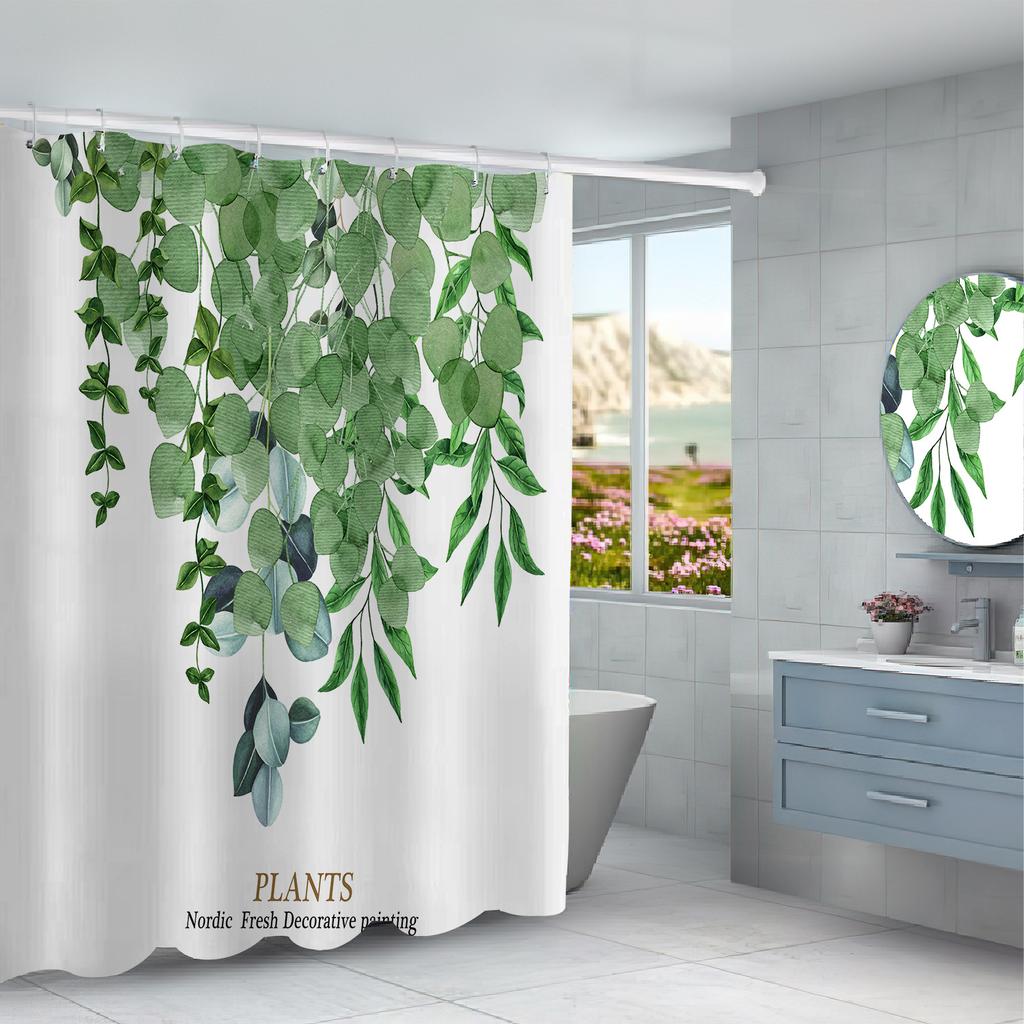 JINRUN Badezimmer verdickter wasserdichter Vorhang, schimmelfester Duschvorhang, Duschtrennwand-Vorhang, Duschvorhang, Badezimmer-Vorhang, kostenlose Perforation