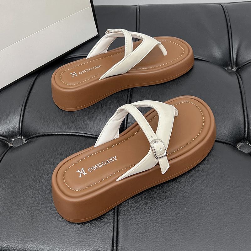 Fashion 2025Shoes Summer Clogs Woman ' Slippers Luxury Slides Low Platform Rubber Flip Flops Pantofle Beach Designer Hawaiian Soft