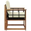 Outdoor Sofa Set Solid Acacia Wood Natural and Cream