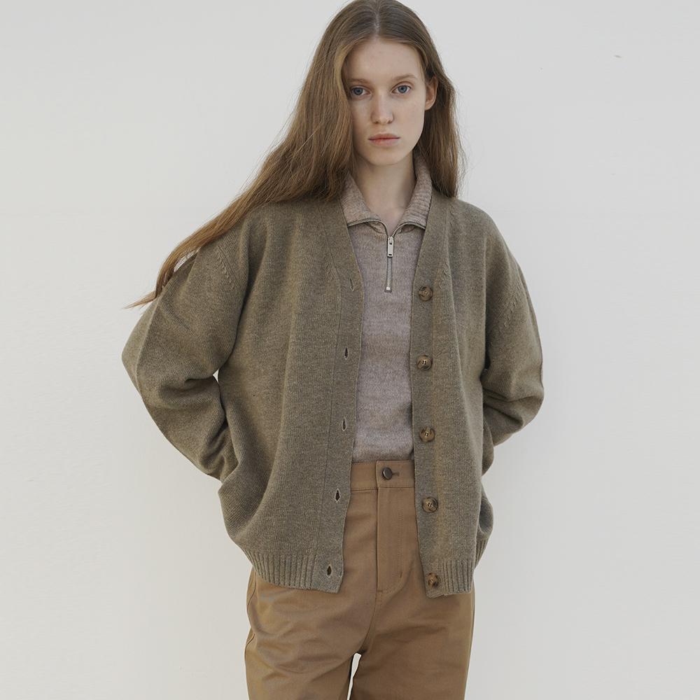 Raye Ava Cashmere Wool V Neck Cardigan (Brown) Free