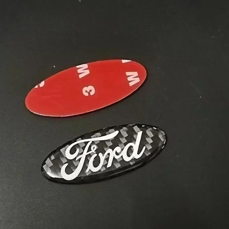 Car Sticker Car Steering Wheel Emblem Stickers Carbon Fiber for Ford Mondeo Mk3 Escape Ecosport Edge Focus Ranger Fiesta Kuga Ro