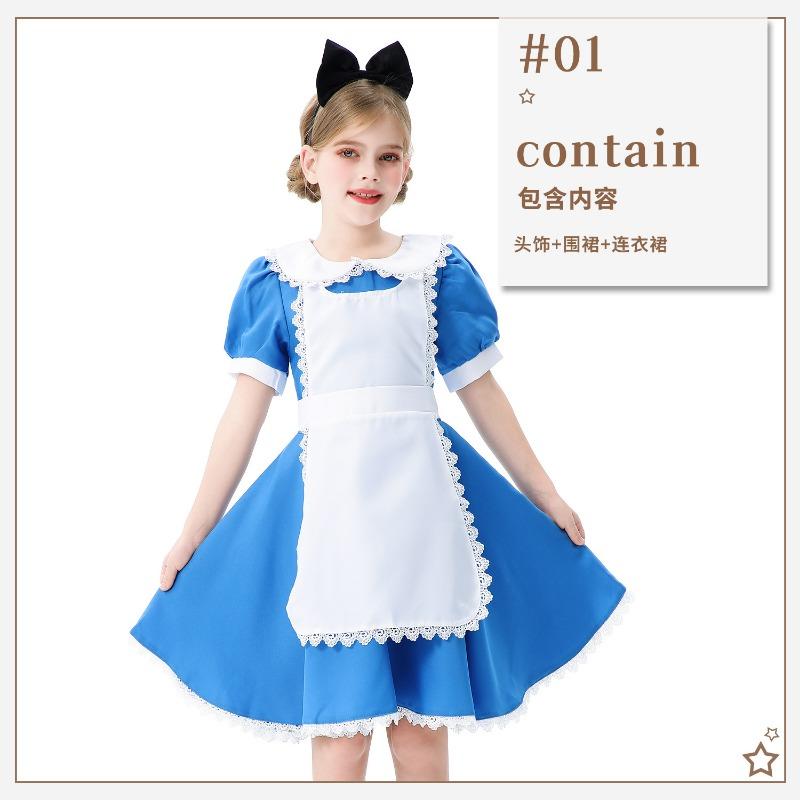 Halloween Blue Alice Children's Costume Maid's Costume Children's Costume Lori Pastoral Carnival Show Dress