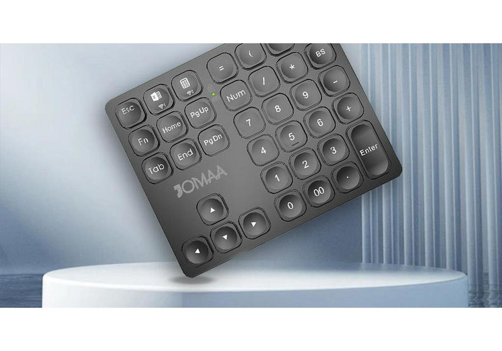 JOMAA Dual Bluetooth Rechargeable Wireless Number Pad for Office and Finance