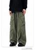 11KN Unisex Retro Wide Leg Work Pants with 3D Pockets - Pleated, Loose, Slimming, Casual, Long Fit