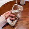 For IPhone16promax Transparent Flower Pearl Mobile Phone Case for Apple 15 Crown Love Female 14plus