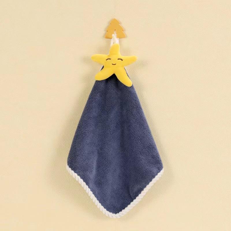 

Мягкое маленькое квадратное полотенце, впитывающее коралловый флис, детское полотенце для рук, кухонное и бытовое, большое, с рисунком темно-синий