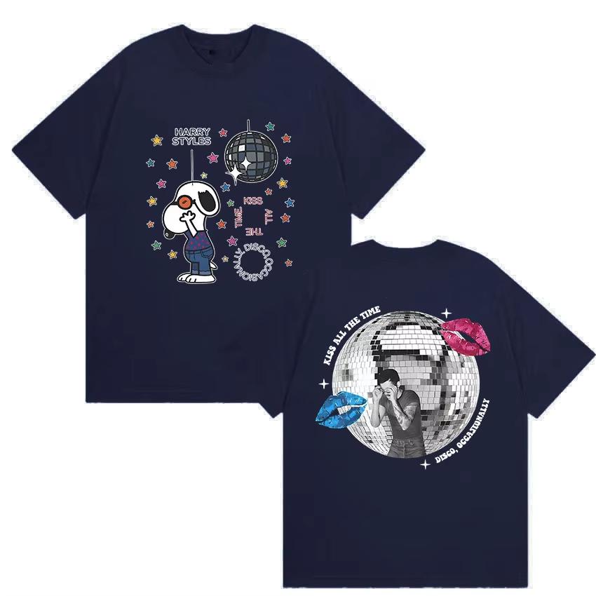 Harry Styles Kiss All The Time Disco Occasionally Tour 2026 T Shirts Unisexs Women Summer Fashion Cotton Short Sleeve Tshirt