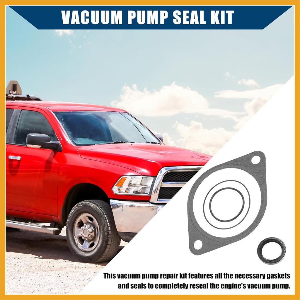 No.5140342AA / Vacuum Pump Seal Kit for Dodge for Ram 2500 for Dodge for Ram 3500 / Power Steering Pump Kits/Durable/Rubber / 1 Set/Black Replacement
