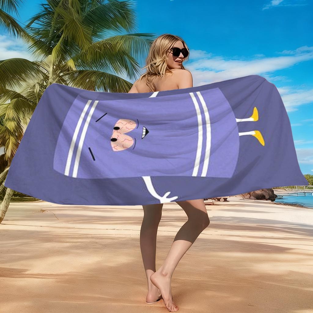 1pc Fun Cartoon T-Shaped Beach Towel Quick-drying Super Absorbent Suitable for Beach Pool GymSummer Gift for Friends Funny Emoji