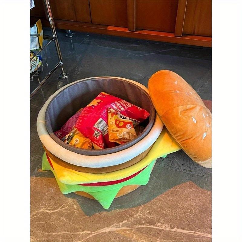 Hamburg storage stool Seated small stool Home living room Large capacity snack storage stool Door shoe changing small stool