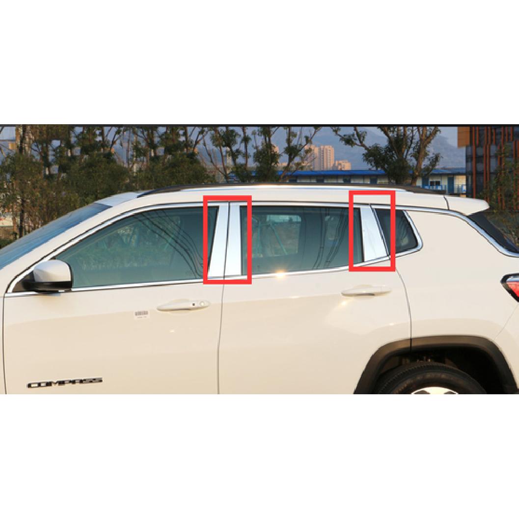 Steel Window Pillar Post Cover Trim for 2017- JEEP Compass 8PCS B Post