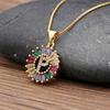 Nidin Hot Sale Initial Multicolor Zircon Necklace Charm Letter Necklace Name Jewelry For Women Men Accessories Party Gift