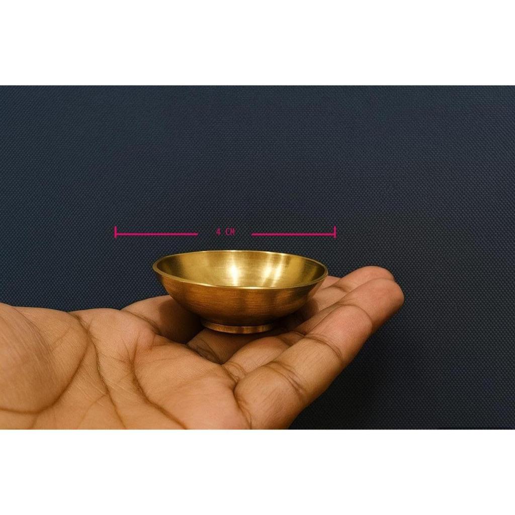 Decorative Pure Brass Katori for Pooja, Festivals, Prasad & Desert | Small Multipurpose Prasadam Bowls for Pooja