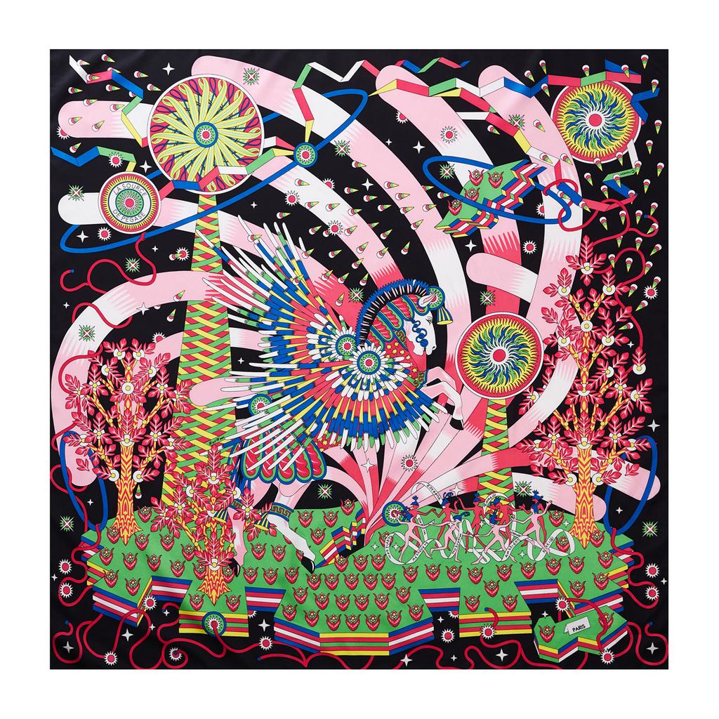 Luxury Brand 90cm Scarf Women Foulard Bandana Handmade Curled Twill Silk Square Scarf New Design Head Hijab Scarves For Ladies