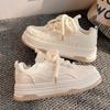 Fashion Round-toe Lace-up Casual White Thick-soled Vulcanized Shoes Seasonal New Comfortable Flat-soled Fashion Sneakers
