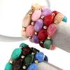 Boho Resin Irregular Beaded Bracelet for Women Men New Trendy Multicolor Acrylic Geometric Strechy Bracelets Jewelry Gifts
