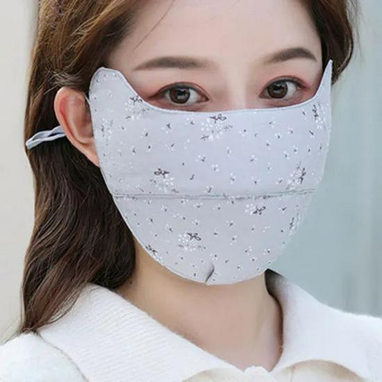 Floral Cotton Skincare Mask: Breathable, Dustproof, Coldproof, Windproof, Washable, Invisible Nose, Eye-Protection, for Autumn/Winter