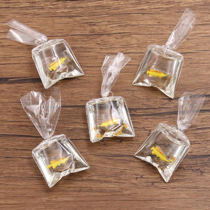 1Pcs 24*53MM DIY Transparent Resin Simulation Goldfish Pendant Jewelry