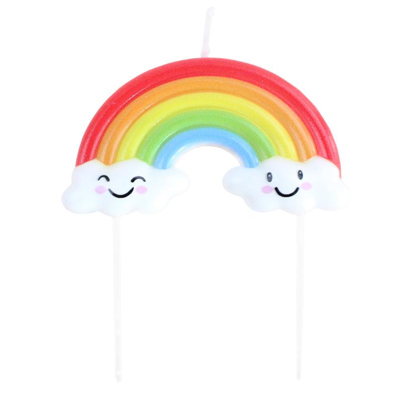Cute Memory Freeze Rainbow Candle Personalized Creative Sun Rainbow Cloud Cartoon Decoration Supplies