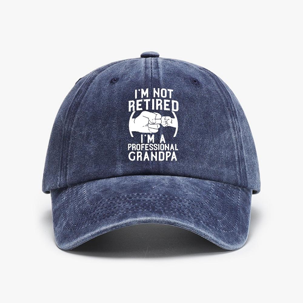 Im Not Retired Im A Professional Grandpa Funny Baseball Cap Vintage Washed Denim Hat Summer Adjustable Snapback Hats