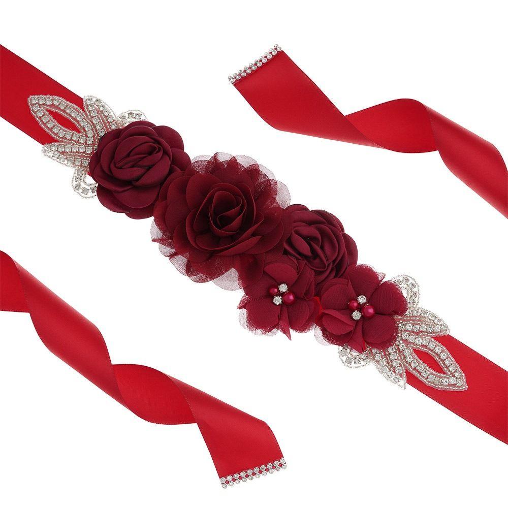 5 Flowers Wedding Flower Waistband Creative Floral Applique Sash Bridal Dress Accessories