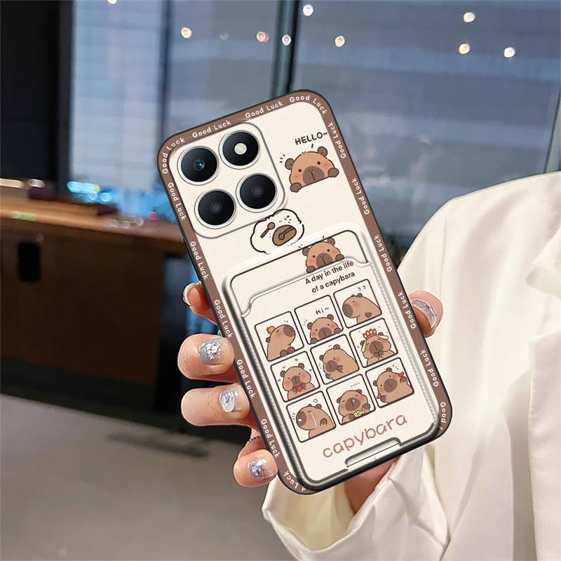 Ochronne etui na telefon z kieszonką na karty Dla Honor X6a/X6a Plus Przeciwpyłowe Wstrząsoodporne Graffiti Odporne na uderzenia Trwałe Odporne na zabrudzenia